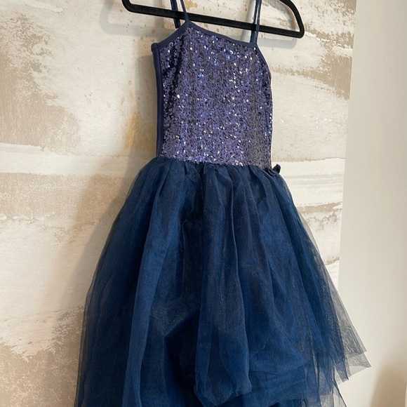 Ooh! La, La! Couture Blue Sequined Tulle Dress size 10 - Picture 3 of 5